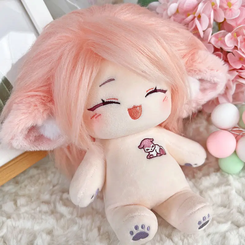 

20CM Genshin Impact Yae Miko Plush Dress Up Cotton Doll Cosplay Clothes with Skeleton Plushie Ears Toys for Kids Xmas Gifts