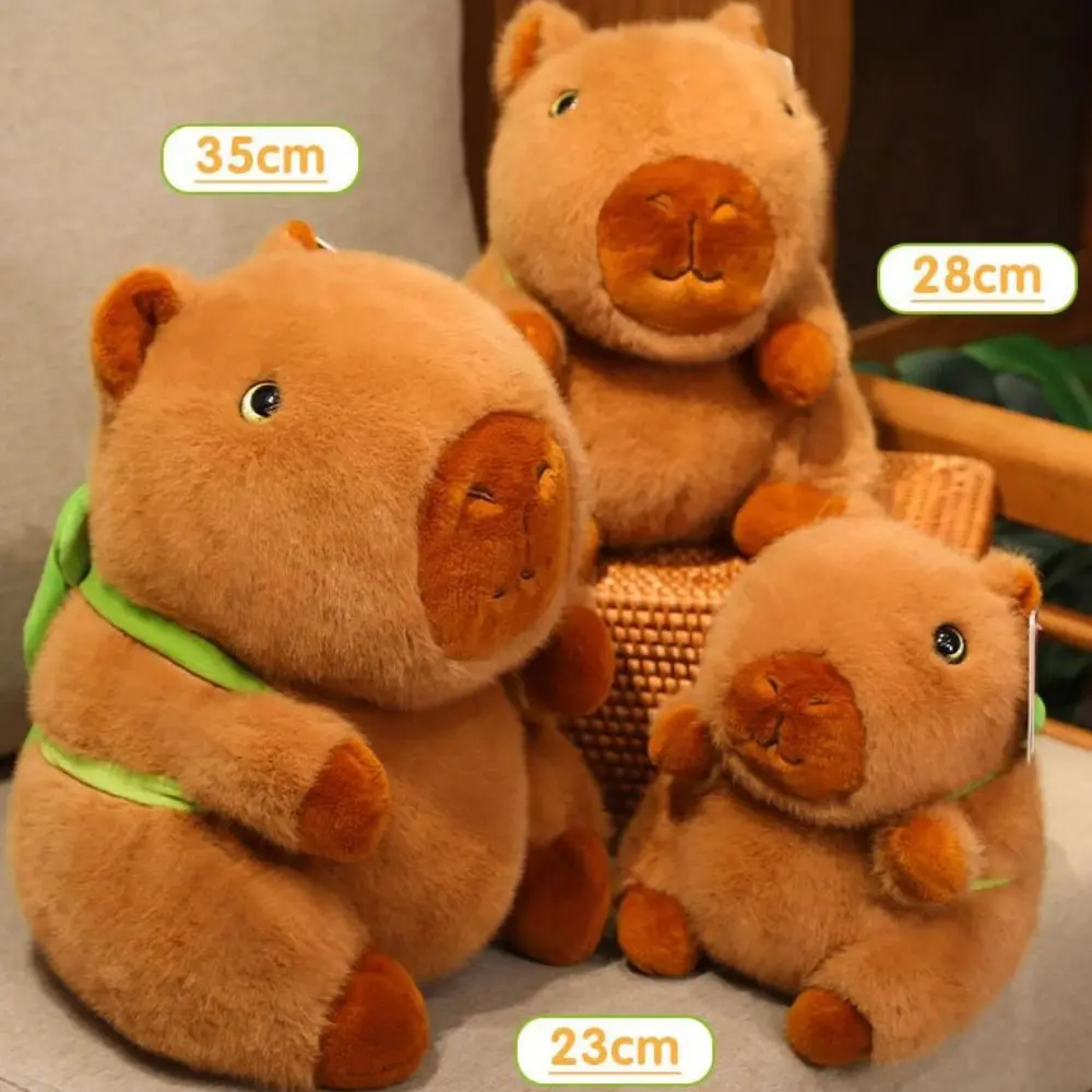 Peluche Capybara avec tortue, jouet doux et mignon, animal au beurre, sac à dos