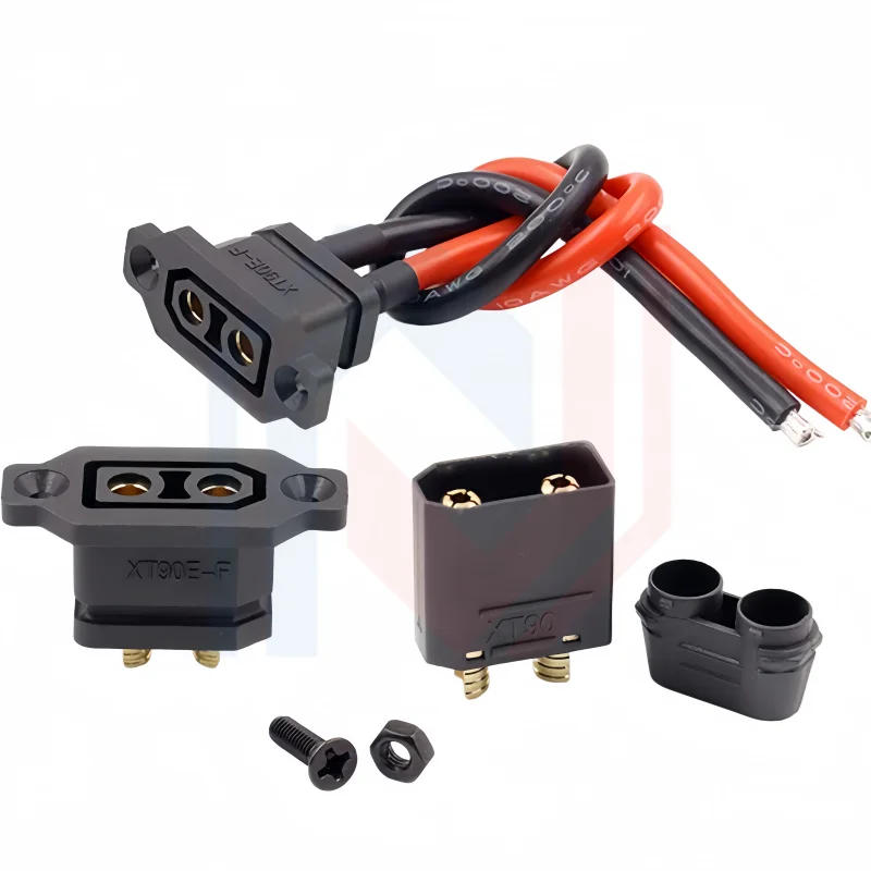 XT90E-F Battery Cable XT90E Female Plug Gold-plated XT90 Mountable Connector Electric Vehicle Model Aircraft Black Socket