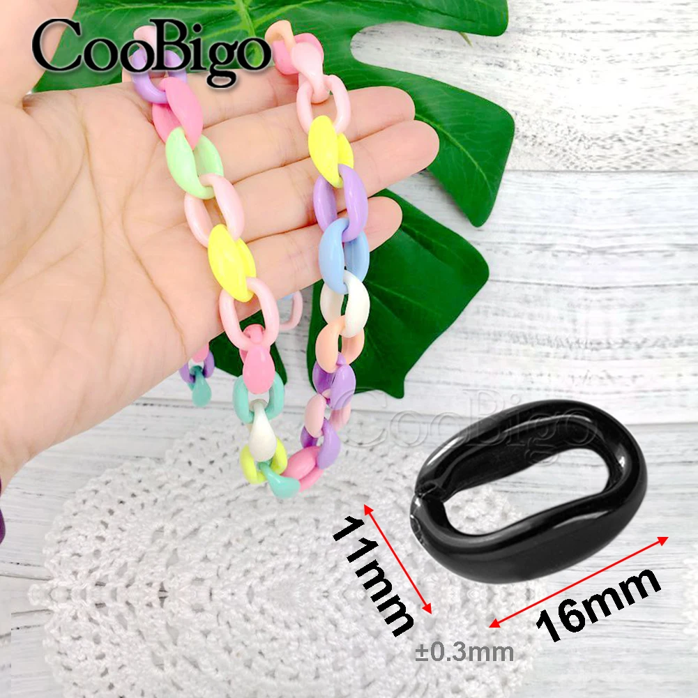 Plastic Chain Links Acrylic Open O Ring Beads DIY Glasses Masks Lanyard Bracelet Earrings Necklace Craft Accessories Colorful