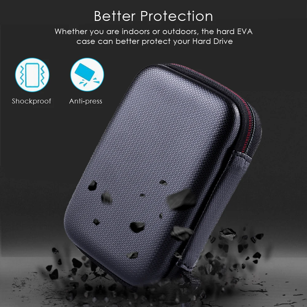 Newest Portable Double Protective Carrying Case Cover for Samsung T7/T7 Touch/T7 Shield/T9 500GB 1TB 2TB SSD Solid State Drive