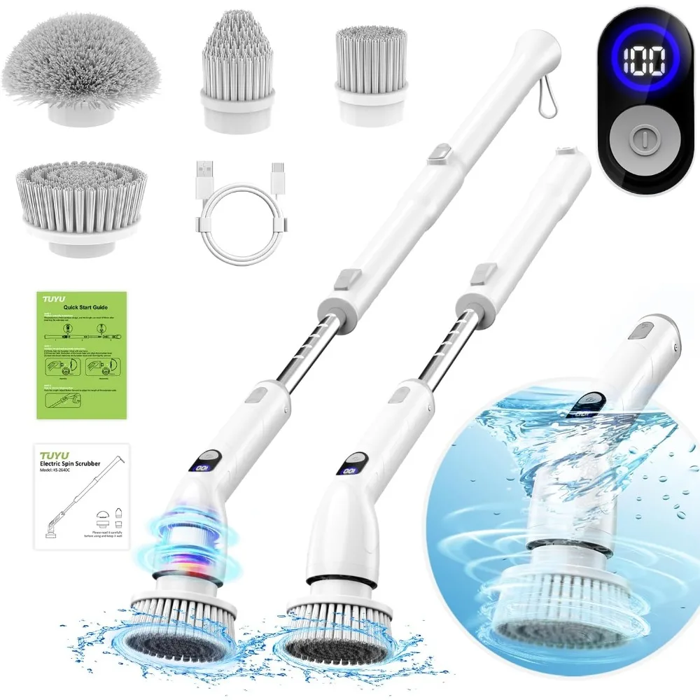 

2024 New Full-Body IPX7 Waterproof Bathroom Scrubber with Power LCD Display