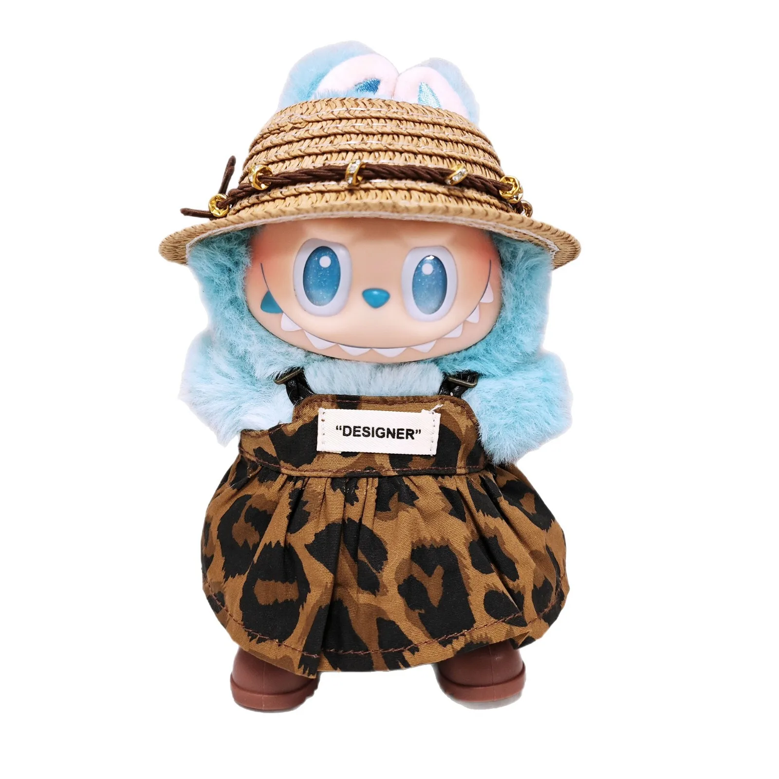 

1st-3rd Gen Labubu Clothes Leopard Print Overall Skirt Labubu Doll Clothes
