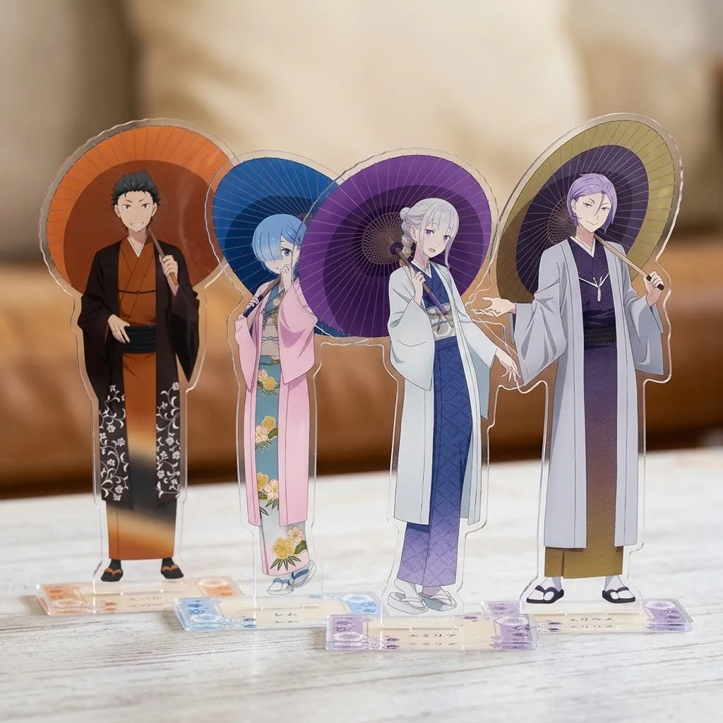 Anime Re:Zero−Starting Life in Another World Acrylic Stand Figure Desktop Decoration Collectible Character Model Gift Keychain
