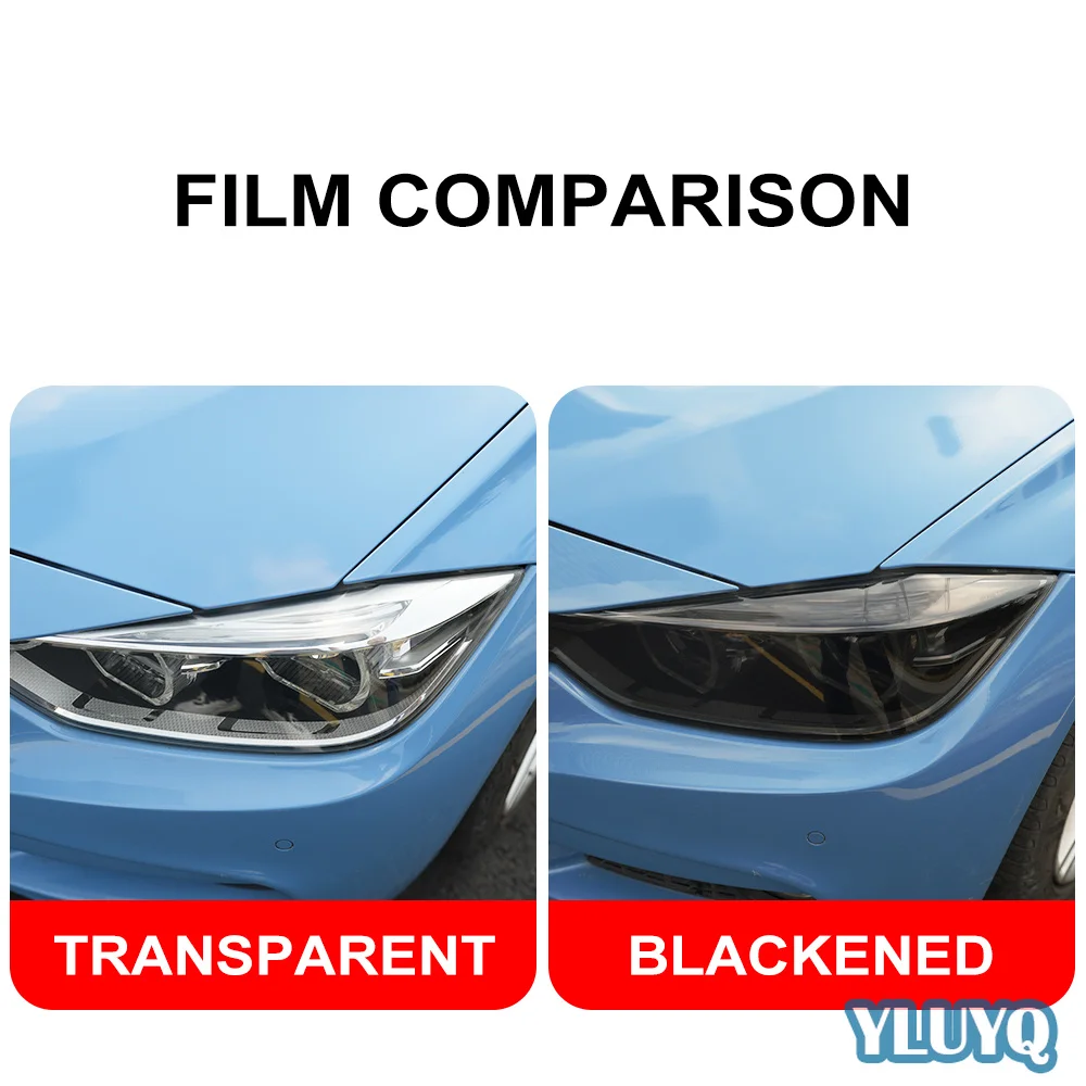 For BMW 1 2 3 4 5 6 7 8 Series High-Gloss Smoke Black TPU Car Headlight PPF Film Pre-Cut Anti-Scratch Protective Vinyl Wrap Kit