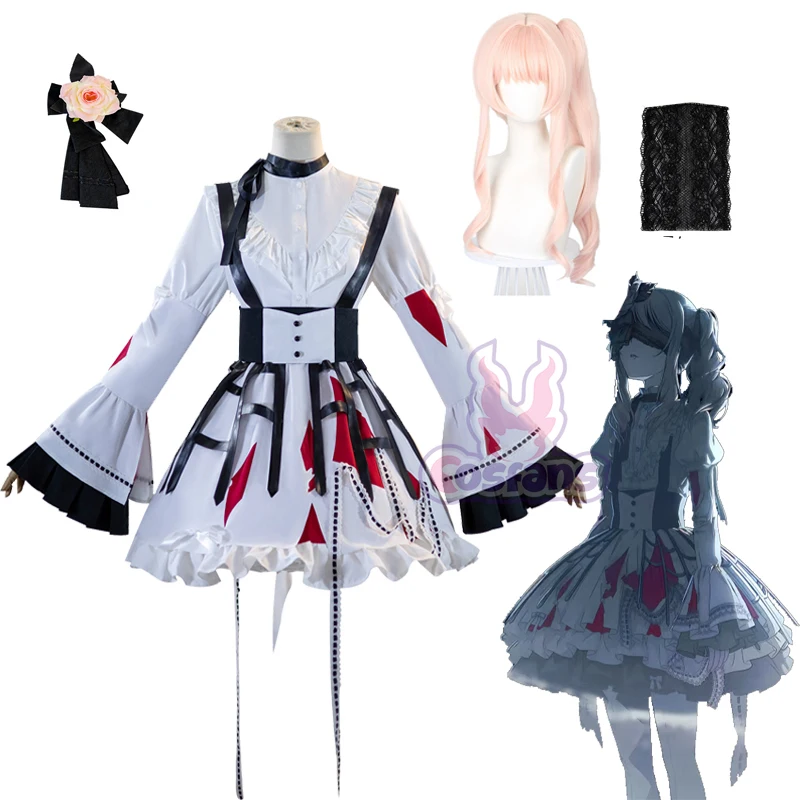 

Akiyama Mizuki Cosplay PJSK Costume Anime Project Sekai Lovely Lolita Party Dress Uniform Halloween Outfit for Women In Stock