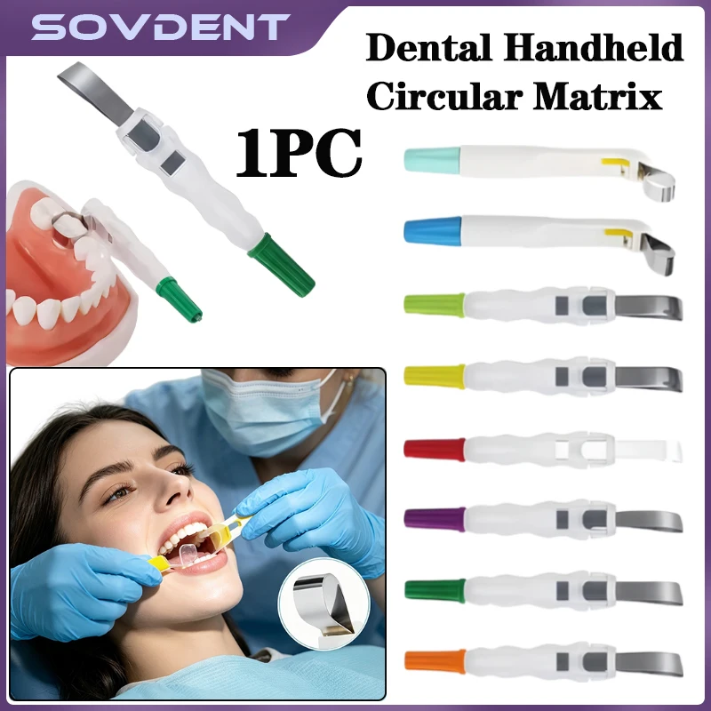 Dental Matrix Bands System Disposable Adjustable Matrices Clamps Holder Metal Tooth Pre Formed 180° Adjustable Crown Materials