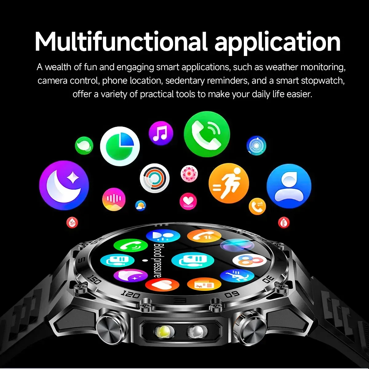 2026 Neue VWAR Ultimate Rugged Smartwatch IP68 Wasserdicht 1000 mAh Akku 24-Stunden-Gesundheitsüberwachung 100+ Sportmodi Smartwatches – Detail 22