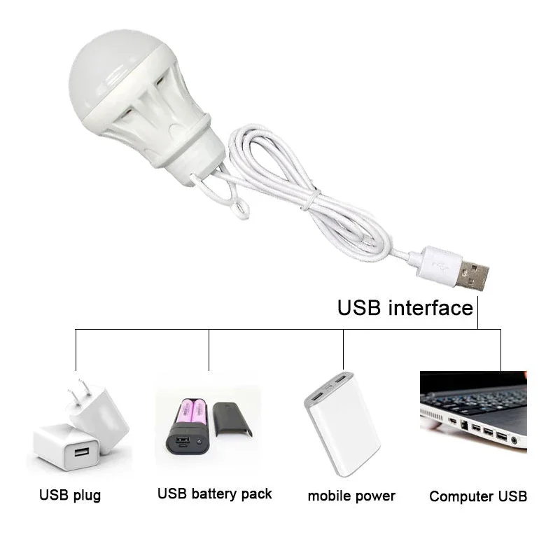 USB-lamp LED draagbare campinglamp Minilamp 5V Power Book Lights Student Learning Desk Reading Wandelen Tent Reizen Werk