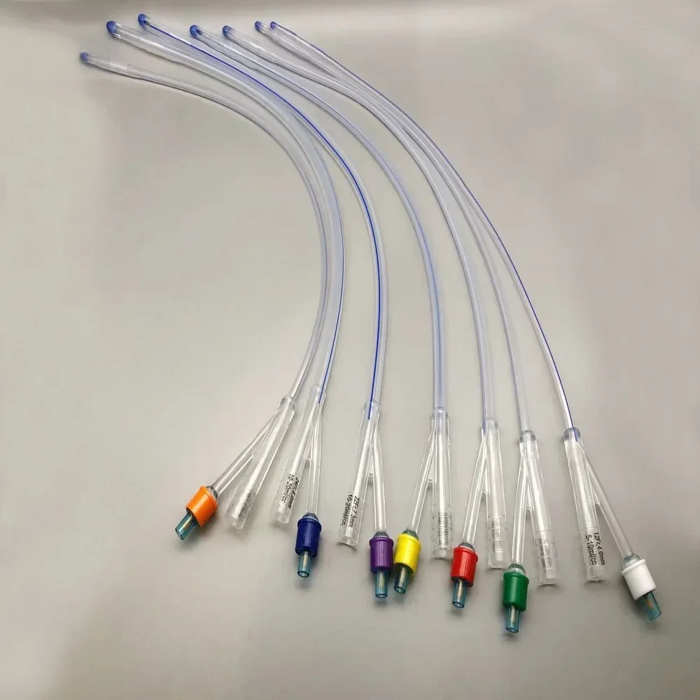 China disposable medical 2 3 way different sizes all silicone external urinary catheter Cat for men