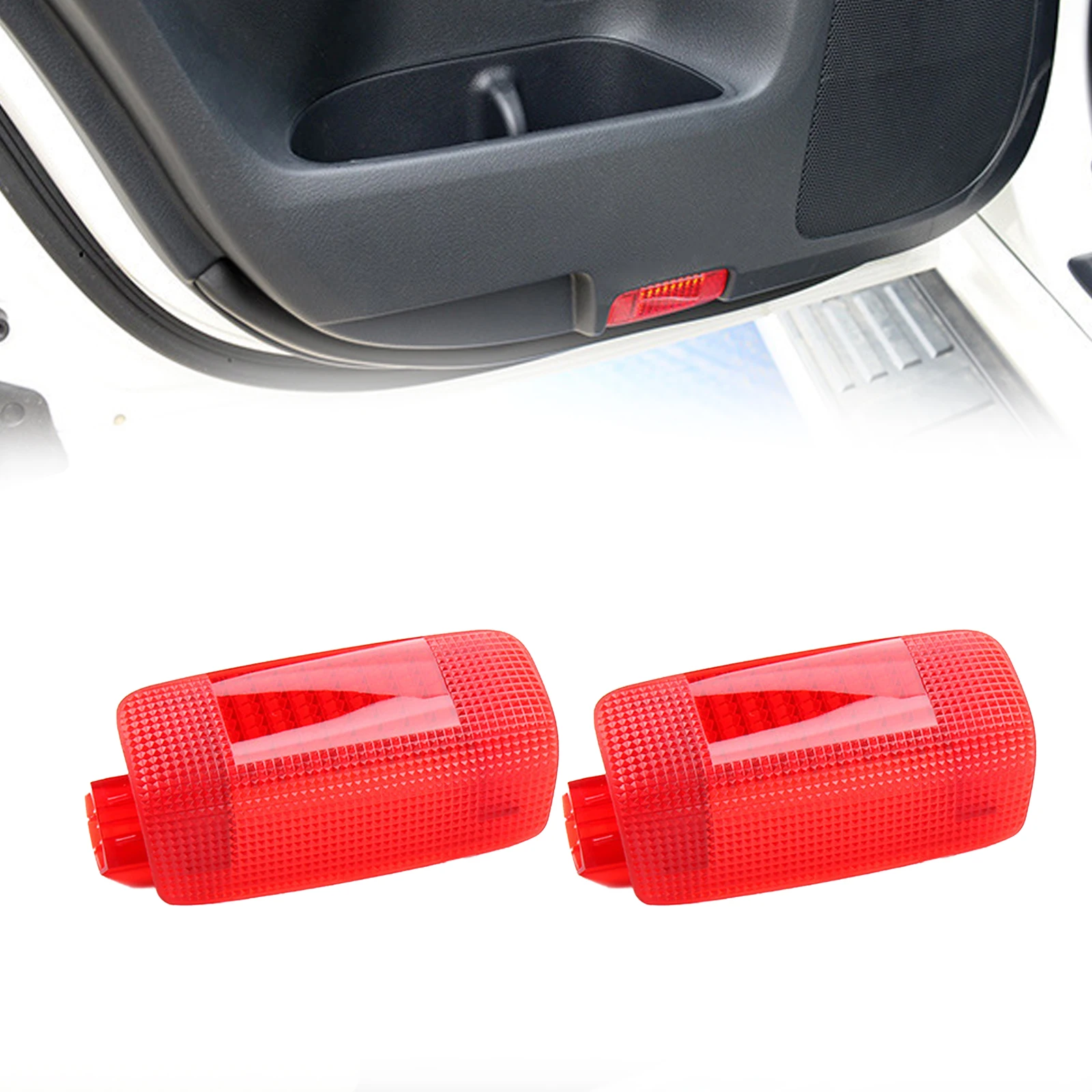 2PCS Door Reflector Lamp Cover 8191128020 For Toyota Red Interior Car Door Light Cap Reflector For Land Cruiser LC200 LC150