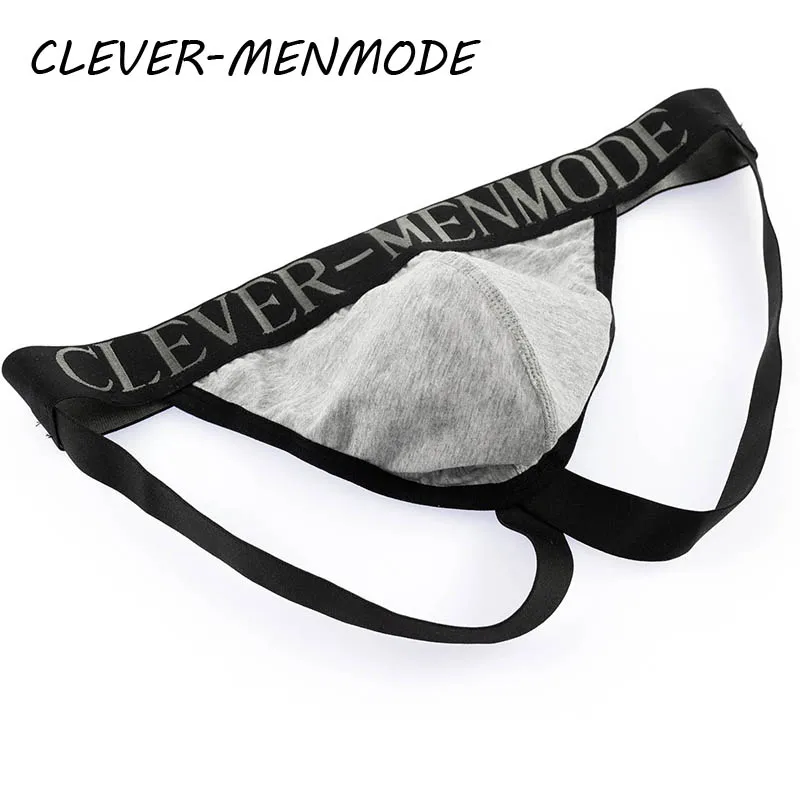 CLEVER-MENMODE Men\'s Sexy Buttocks Thong Raised Bag Backless Underwear G String Crop Top Panty Men Fetishes Sissy Gay Bikini