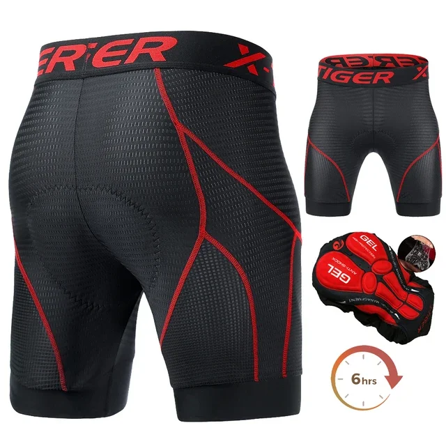 Mens Cycling Underwear Shorts 5D Padded Sports Riding Bike Bicycle MTB Liner Shorts with Anti-Slip Leg Grips Vtt vetement femme