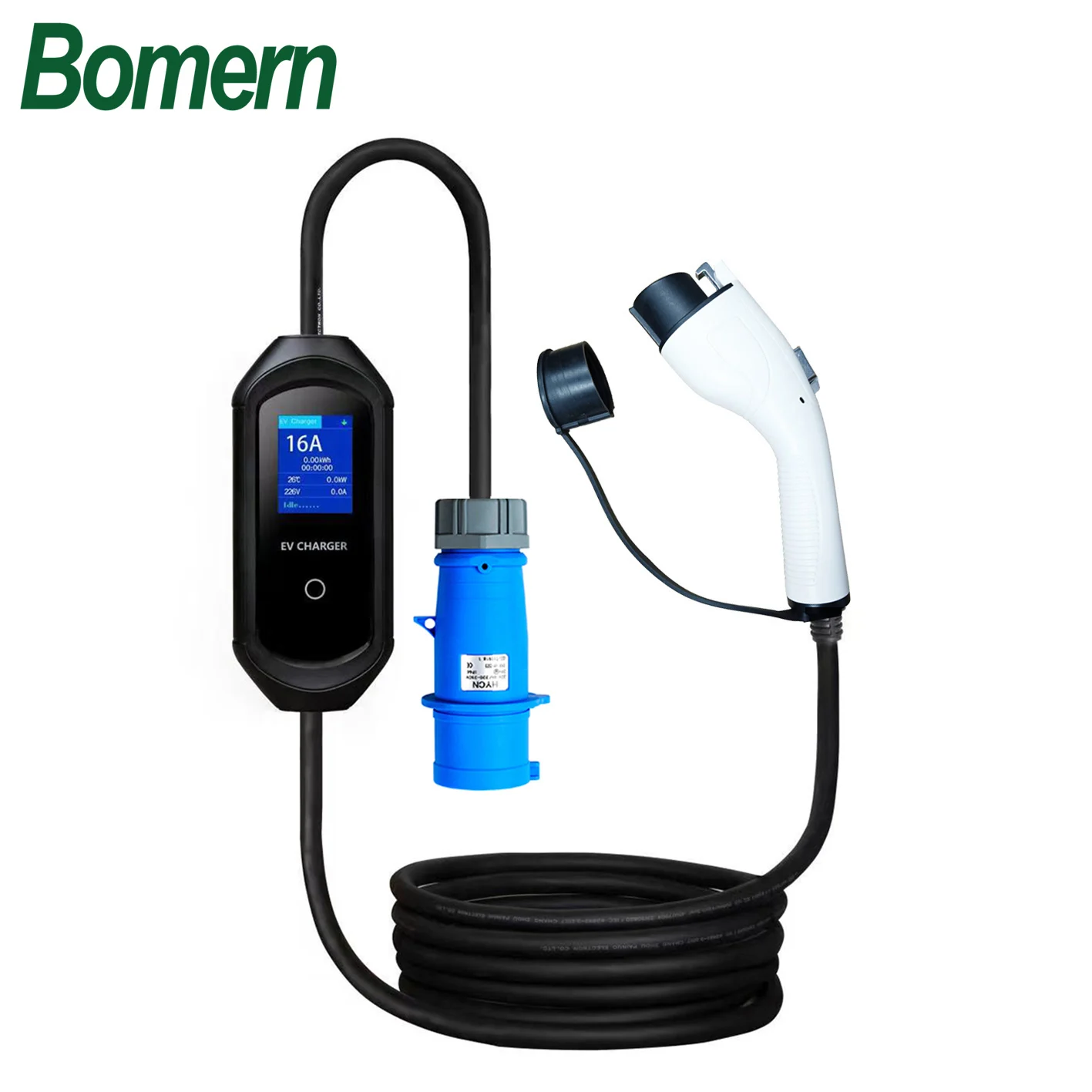 Wholesale IP65 Portable ev charger 32A 7KW Type 1 Electric car charger 5 meters Blue CEE