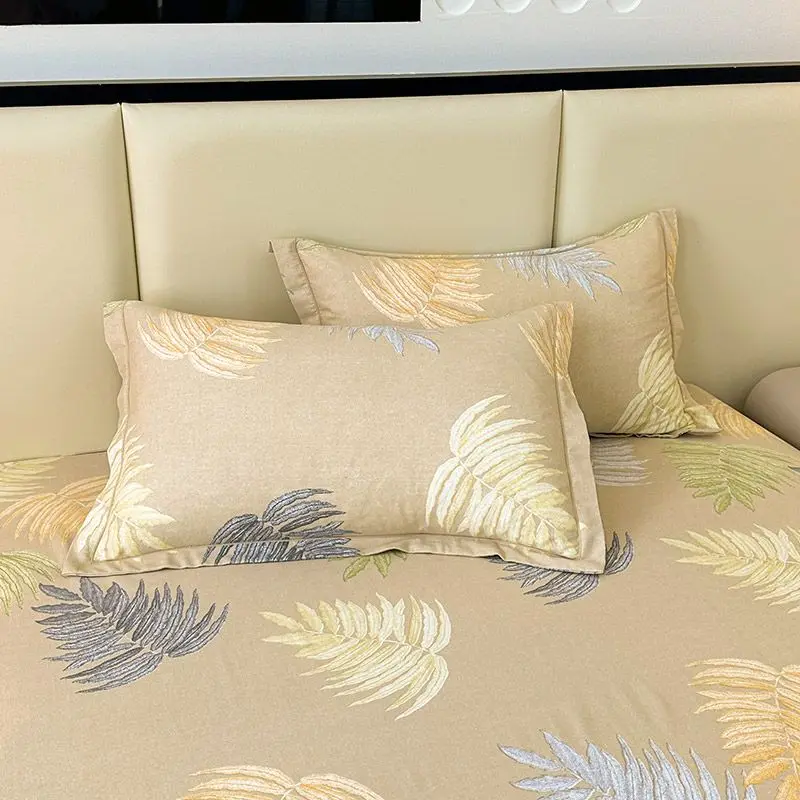 ‌Minimalist Style 100% Cotton Thickened Pillow Covers Pair 48x74cm Flannel Brushed For Single Bed