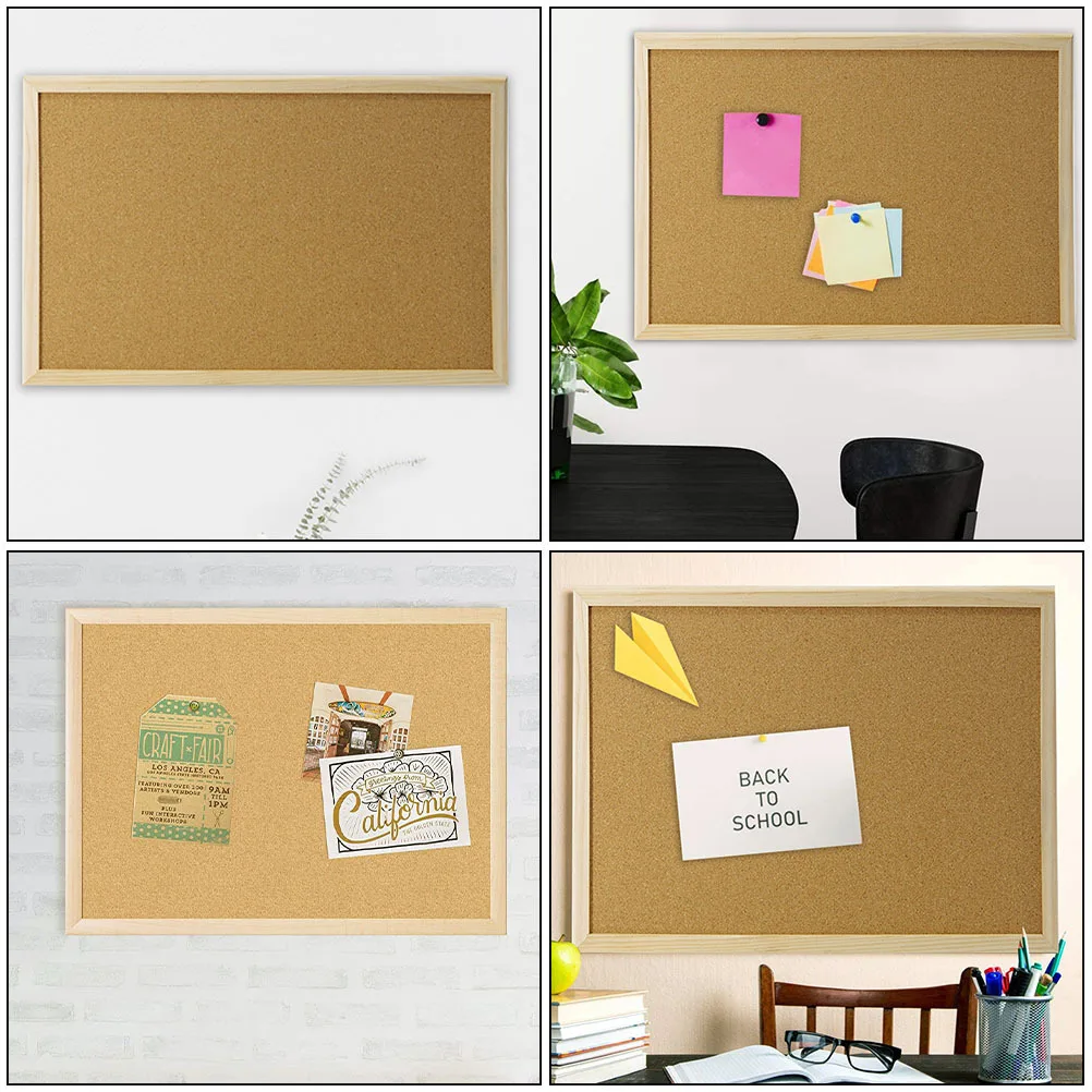 

Framed Cork Board with High-Grade Pine Wood Frame Multi-Functional Wall Mounted Message Bulletin Board for Home Office Decor