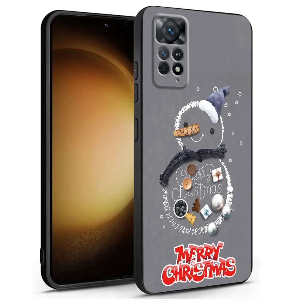 شجرة عيد الميلاد جراب هاتف ثلج صغير ، غطاء ناعم لريدمي نوت 11 ، 12C ، 10Pro ، 9S ، 8 ، 13 ، 11S ، 7 ، 8T ، 11Pro Plus ، 12S ، 9 ، 8 برو ، نوت١٠لايت