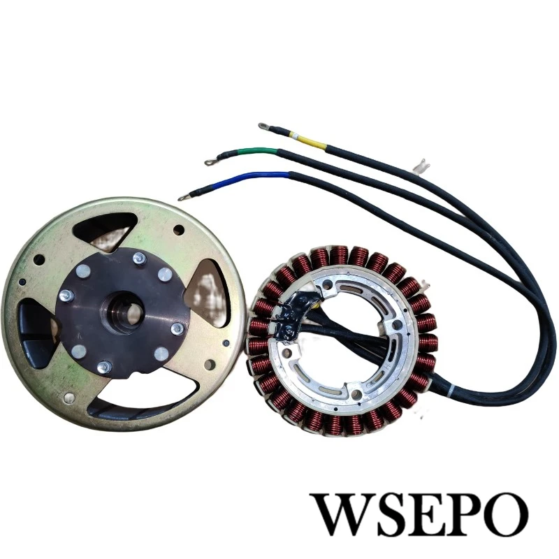 100% Copper 27 Pole Stator and Rotor Kit(Inner Mounting Type) For WSE5000FA 5KW Model DC Battery Charger Extender Generator