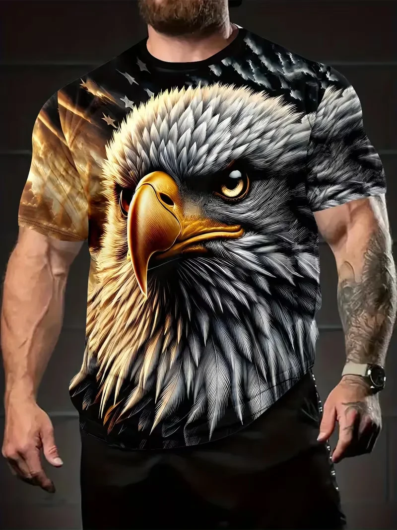 Golden Eyed Predator Graphic Tee: A Hyper-Realistic Portrait of a Majestic Bird of Prey – Bold & Unapologetic!
