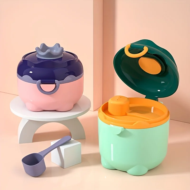 

Crown themed large capacity milk powder dispenser, portable double-layer thickened baby formula milk powder container