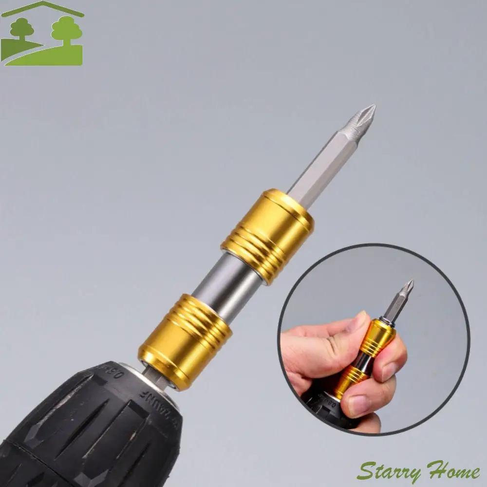 

1/4" Electric Drill Adapter Inner Hexagon Self Locking Screwdriver Bit Holder Double Headed Carbon Steel Extension Rod