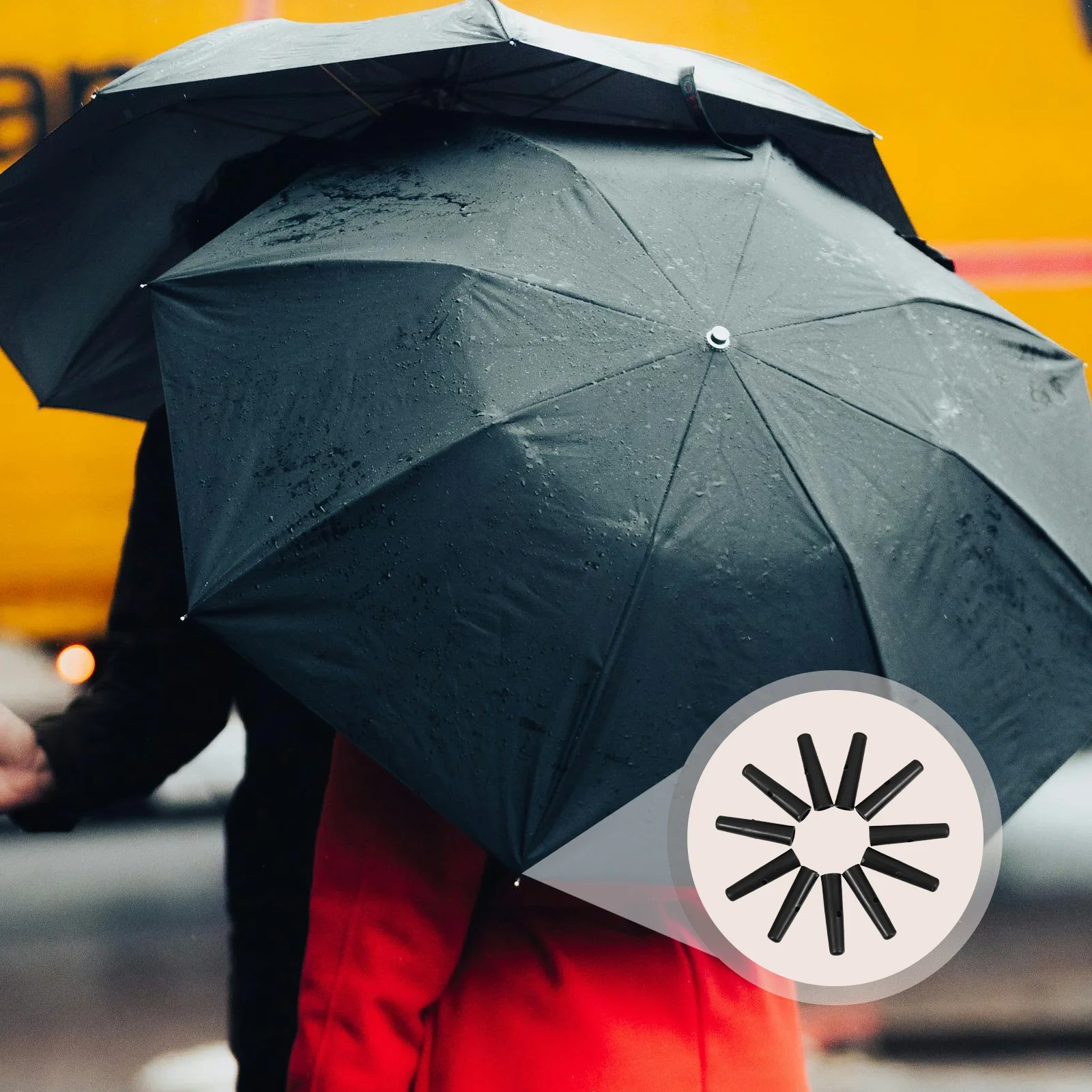 

10pcs Universal Long Handle Replacement Plastic Tail Beads For Folding Umbrella Repairing Supplies Umbrella Parts Bone Covers