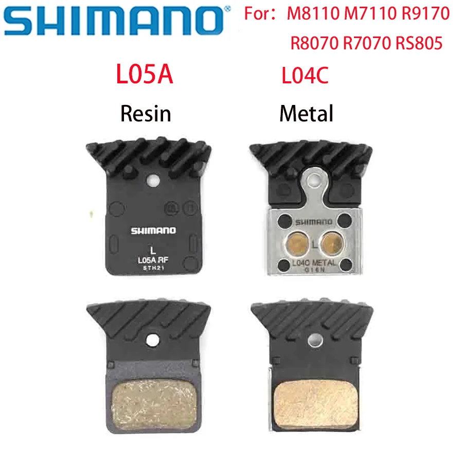 Shimano L05A L04C Brake Pad DEORE SLX XT Resin Metal Pad Cooling Fin Ice Tech MTB Road M8110 M7110 R9170 R8070 R7070 RS805