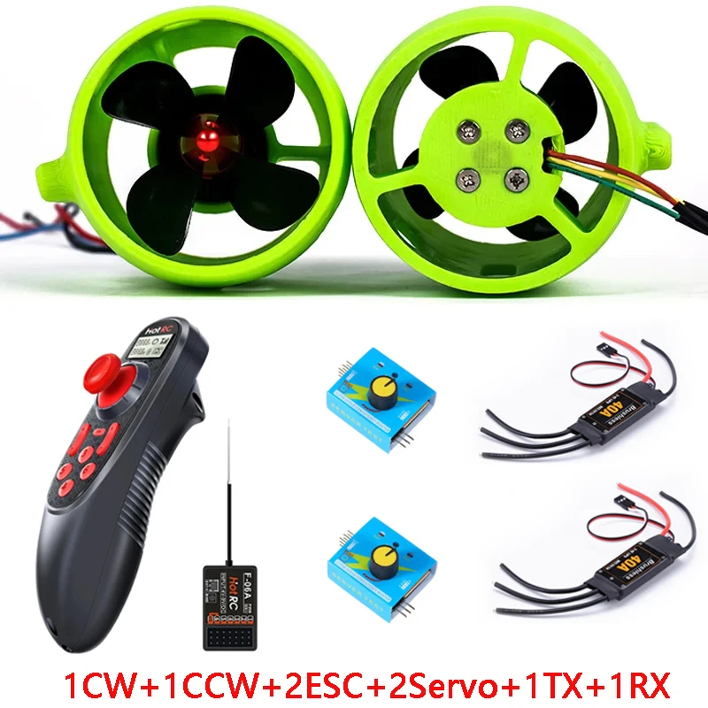 Onderwater 2KG 4-Blade CW/CCW Boegschroef Motor Borstelloze 40A ESC Tester combo/Radio Systeem Zender DS600 Voor RC Boot Jet Boot