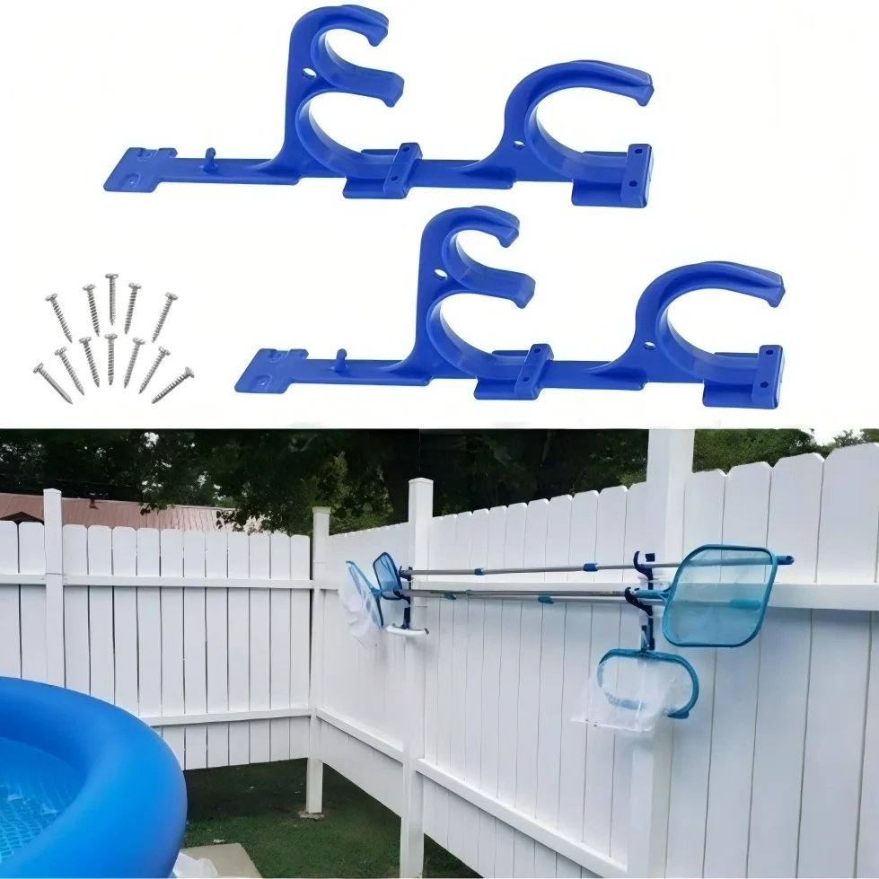 Swimming Pool Pole Hangers Pool Pole Hanger Hook Plastic Holder for Telescoping Poles Leaf Rakes Vacuum Hose Brushes Skimmer Net
