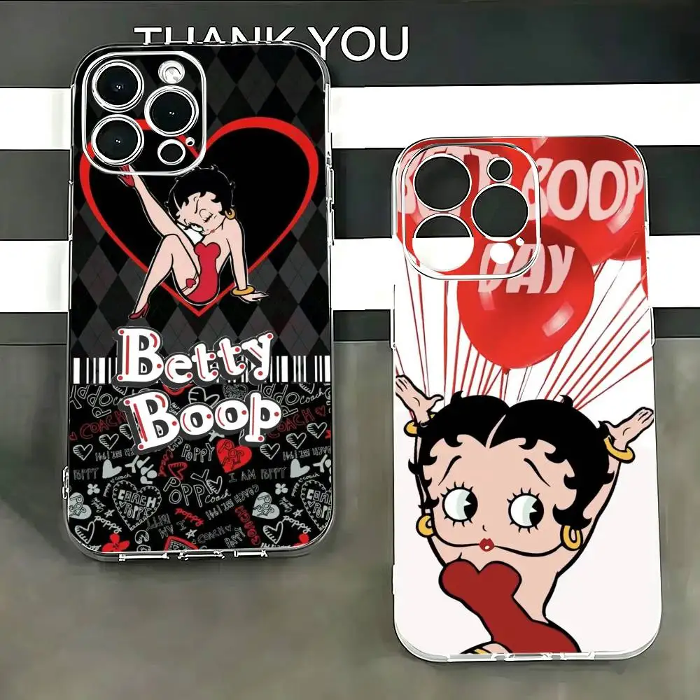 

Betty-y Cute B-Boops Phone Case Transparent Silicone Soft For IPhone 17 16 15 14 13 12 11 Mini Pro Max Plus