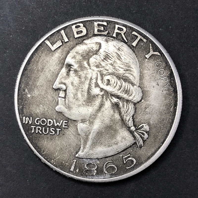 US 1865 Washington Avatar Antique Creative Decorative Coin European Tourist Souvenir Gift challenge collection Copy Medal