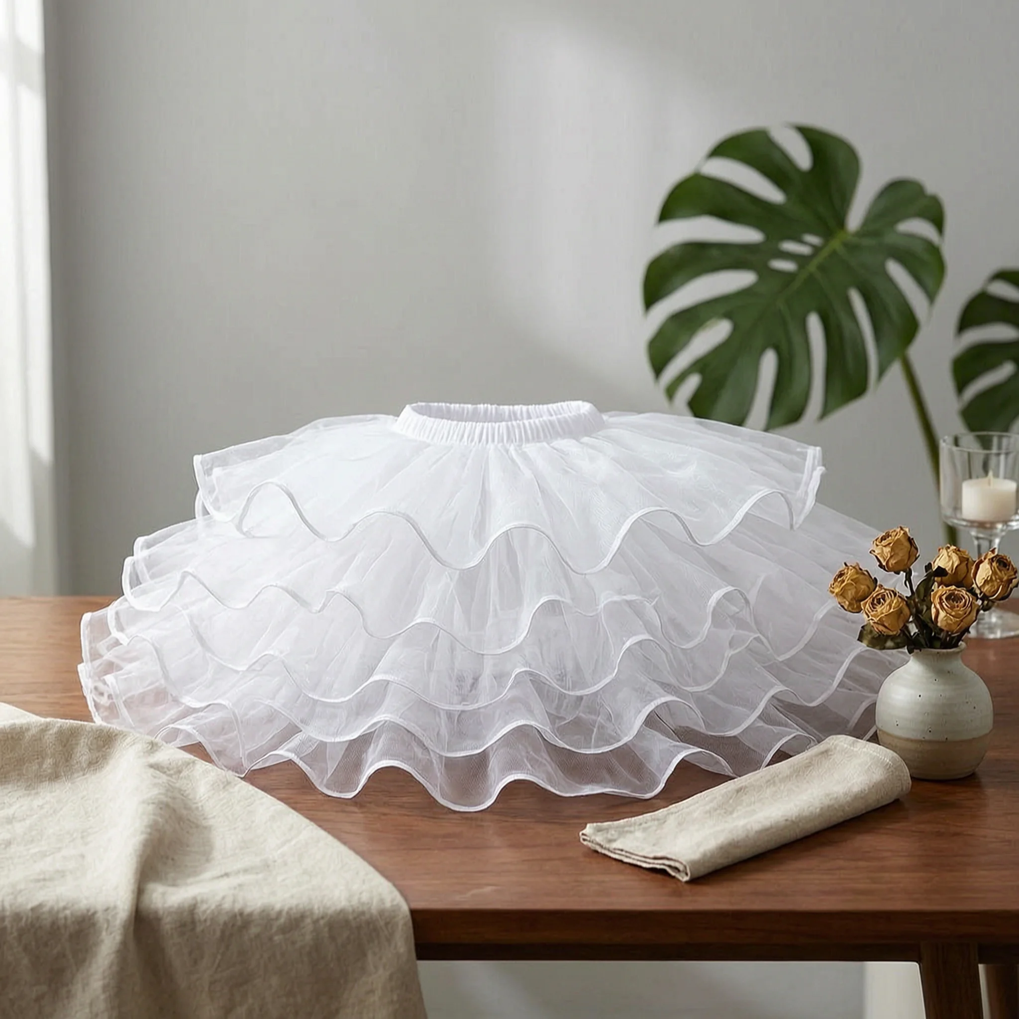 

Adjustable Waist Petticoat Full Volume Hoop Skirt Hoop Skirt Underskirt Three-Dimensional Shape Crinoline Petticoat