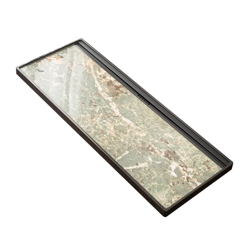 

Natural Wujinshi tea tray Whole household slate light luxury high-end simple tea tray Office