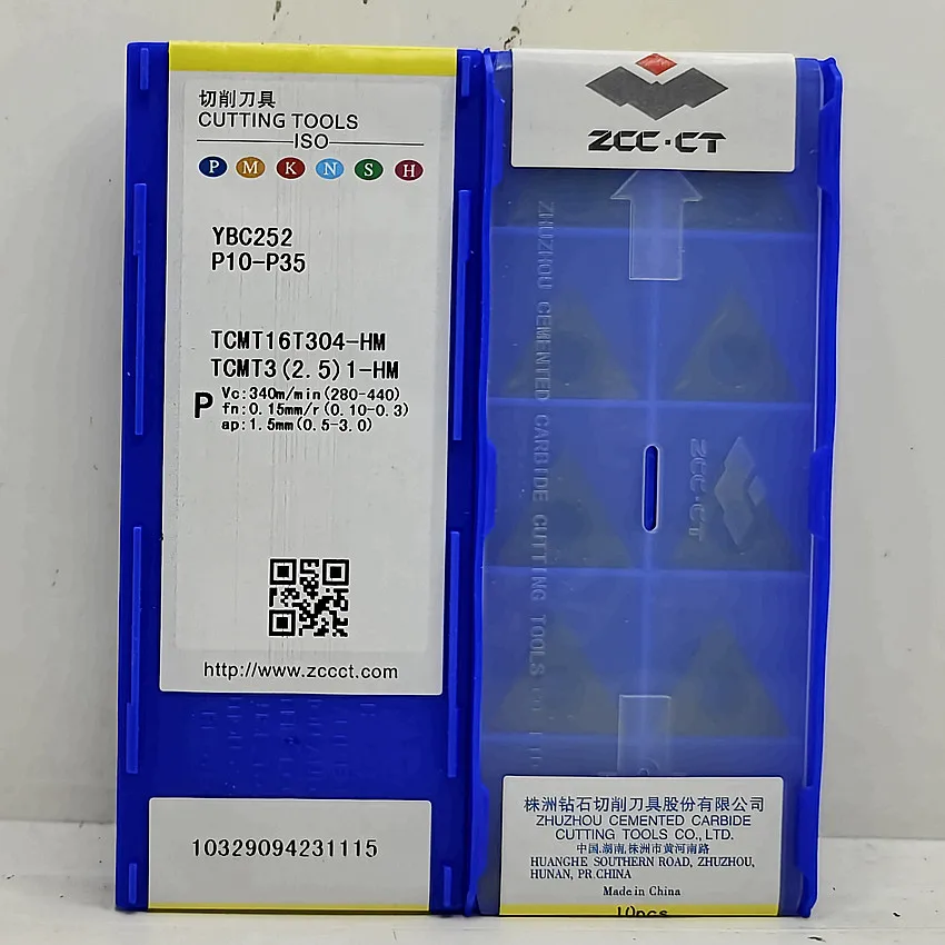 

TCMT16T304-HM YBC252/TCMT16T308-HM YBC252/TCMT16T312-HM YBC252 ZCC.CT CNC blade carbide inserts turning tools inserts 10pcs/box