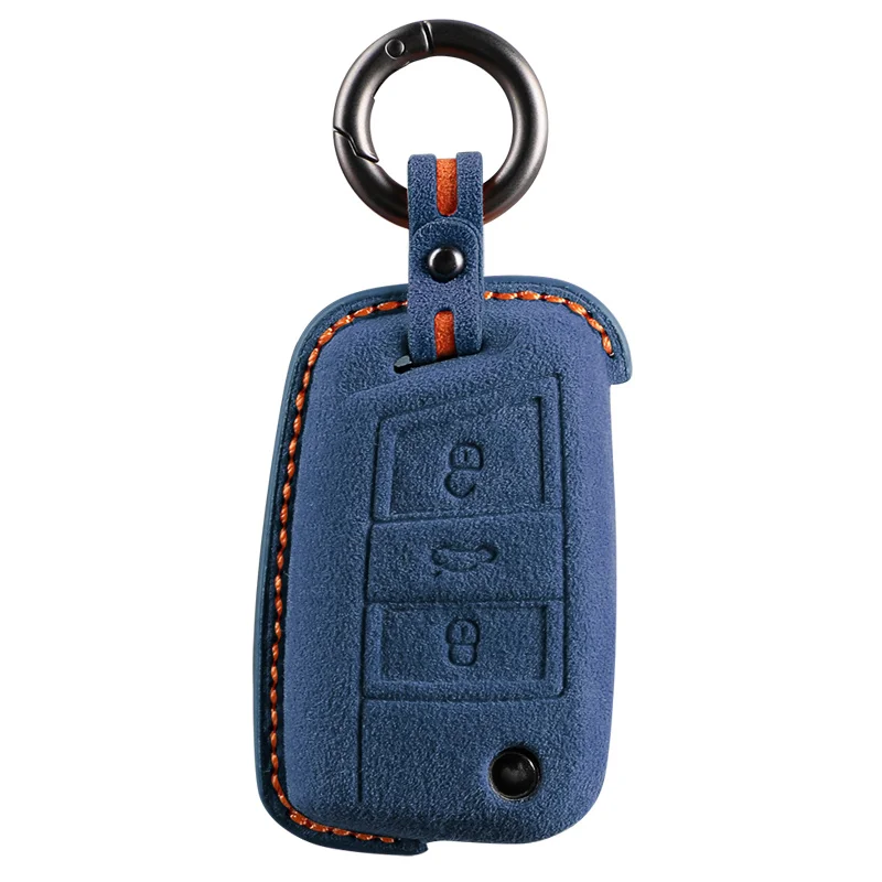 Alcantara Suede Car Key Case Cover For VW Volkswagen Tiguan Mk1 Mk2 Magotan Passat B5 B8 Polo Golf 4 5 6 7 Mk7 Jetta Keychain