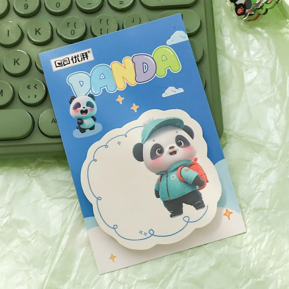 

8Pcs Index Tabs 50 Sheets Panda Sticky Notes 4 Model Thickened Self-Adhesive Sticky Notes Removable Square Memo Pad Student