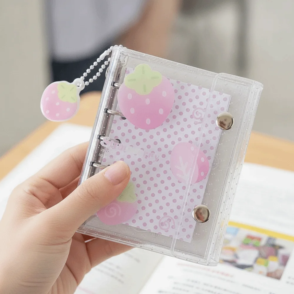 Fruits Korean Style Pocket Planner Spiral Bound PVC Transparent A7 Notebook Strawberries Tomatoes Multi-Purpose Business Memos