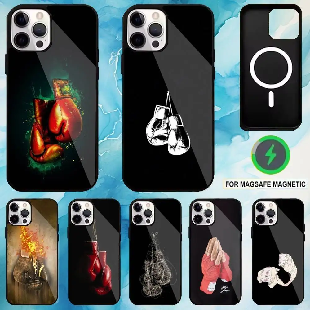 

Boxing Gloves Phone Case For iPhone17,16,15,14,13,12,11 Plus,Pro Max Magnetic For Magsafe Wireless Charging