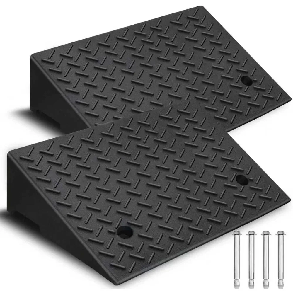 

Rubber curb ramp, 5-inch rising height capacity threshold ramp, suitable for cars, wheelchairs, scooters, lawn mowers
