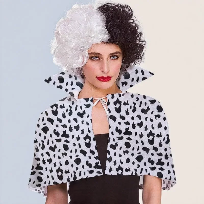 

Хэллоуинский плащ с принтом гепарда, черно-белый, для ролевых игр ведьмы, сценических выступлений, для взрослых и детей, из полиэстера