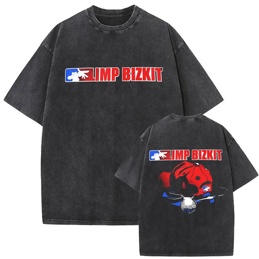 

Washed Vintage Rock Band Limp Bizkit Graphic Print T-shirt Men Women Clothing Hip Hop Casual Oversized Short Sleeve Tops T Shirt
