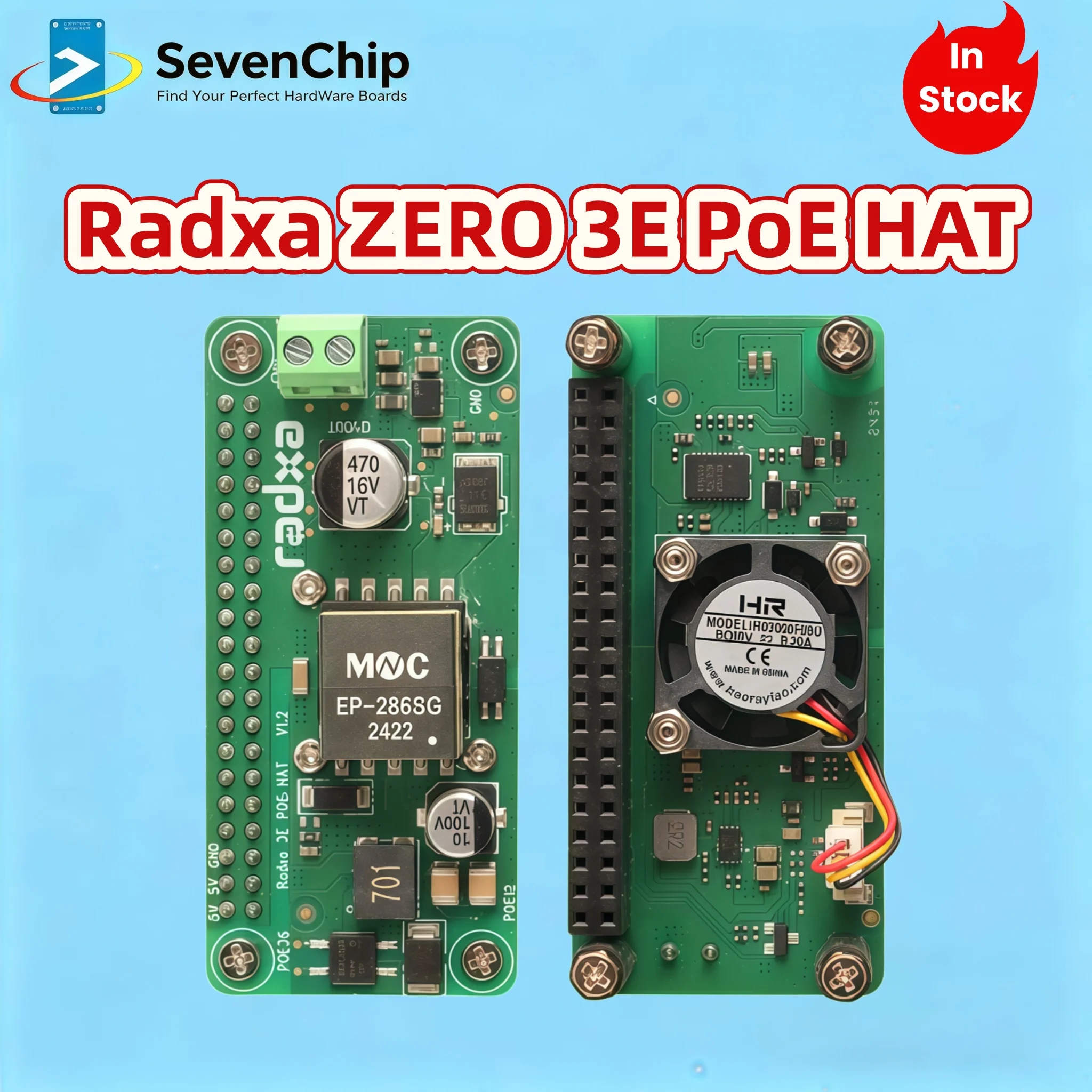 

Radxa ZERO 3E PoE HAT, Designed for Radxa ZERO 3E, Easy to Install and Remove.