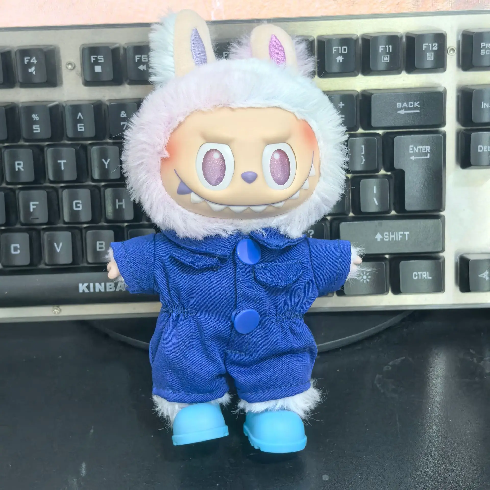 Ropa Labubu mono Ropa de trabajo Ropa de trabajo para muñecas para 17cm Labubu V3 Ropa para muñecas accesorios de atuendo Ropa para muñecas de peluche