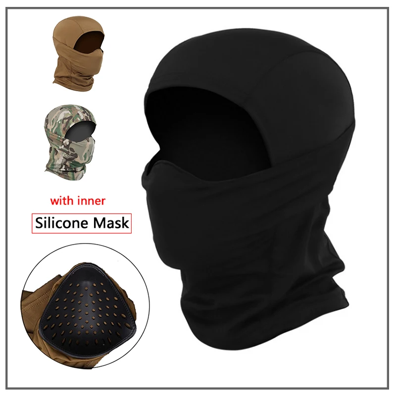 

Outdoor Baraklava Mask Silicone Half Mask Military Tactical Mask Windproof Helmet Air Gun Hunting CS Game Sunscreen Hat