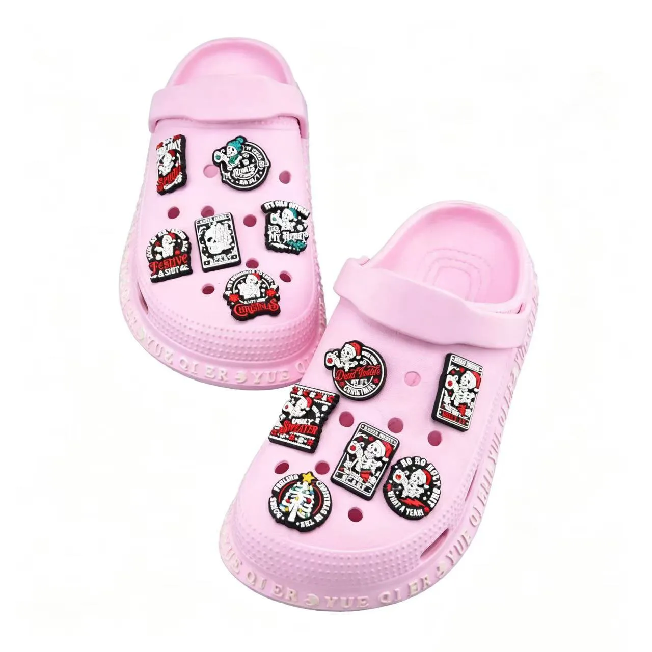 26pcs Halloween Christmas Skull Shoe Charms DIY Garden Shoes Decorations Accessories for Clog Sandal Buckle Kids Party Gifts