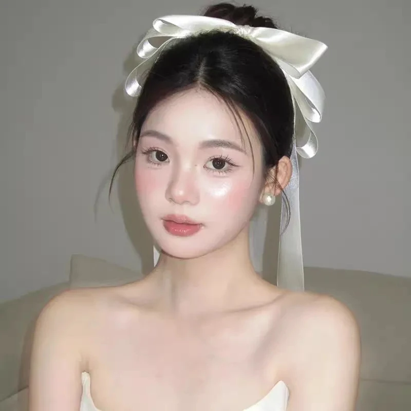 Women's Fashion Hair Clip Extra Long Bow Ribbon Hair Clip French Girly  Hair Clip Accessories Sweet Style Kawaii Hair Band