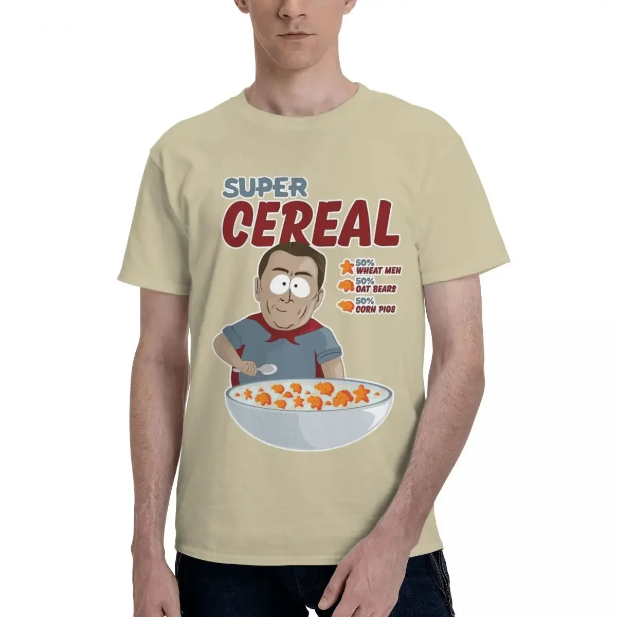 Al Gore Cartoon Funny Tees Short Sleeve Round Neck T-Shirts  Super Cereal Southpark Men's T Shirt Pure Cotton Plus Size Clothes