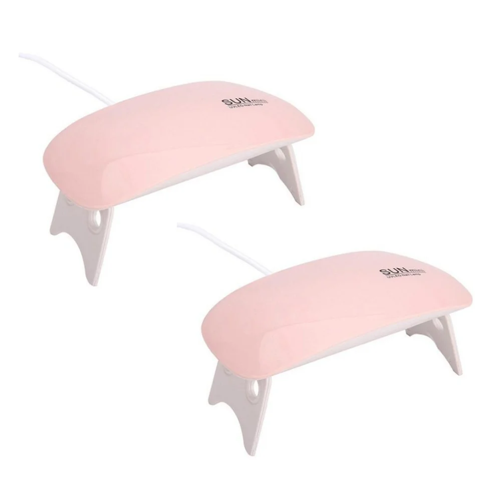 Lampada per asciugare le unghie ultravioletta a LED protettiva da 2 pezzi Mini lampada per manicure UV Lampada per asciugare le unghie ricaricabile