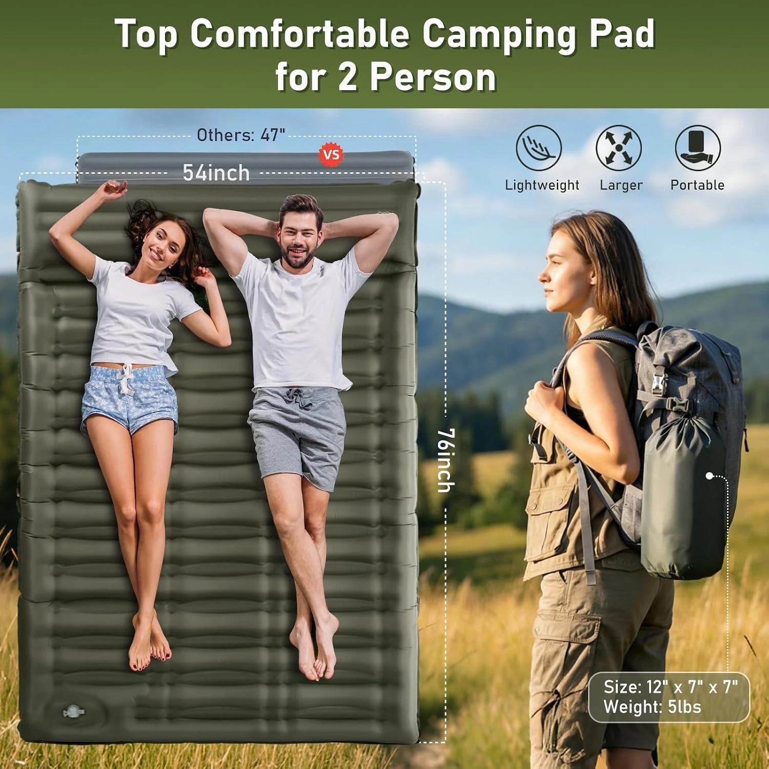 بساط تخييم قابل للنفخ خفيف الو - مراجعة Outdoor Camping Inflatable Tent وسعره
