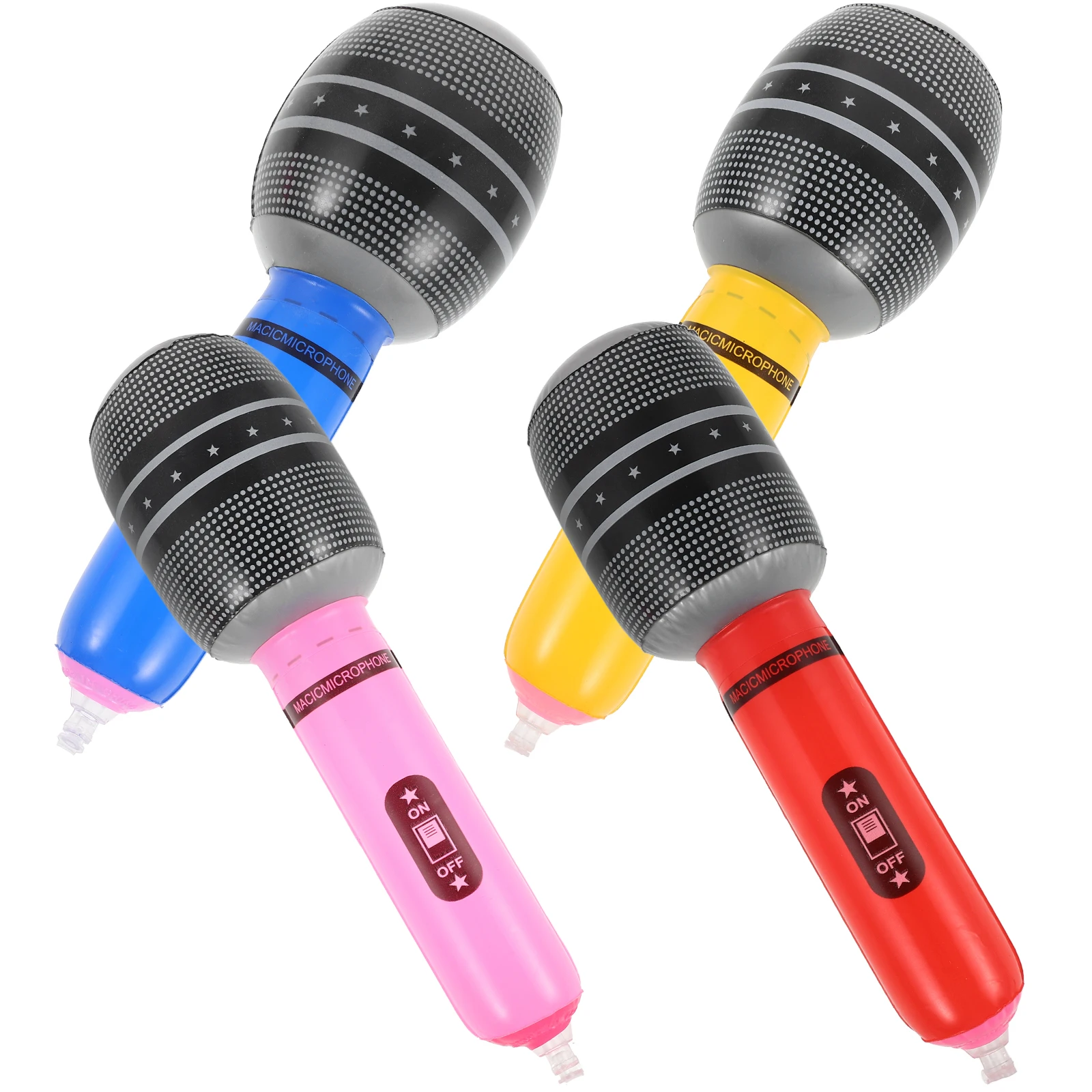 

4Pcs Simulated Inflatable Toys Fun Inflatable Microphones Party Accessories Toy Microphone PVC Lightweight
